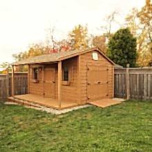 10 x 16 high classic with double doors, ramp and a 4 foot side porch.